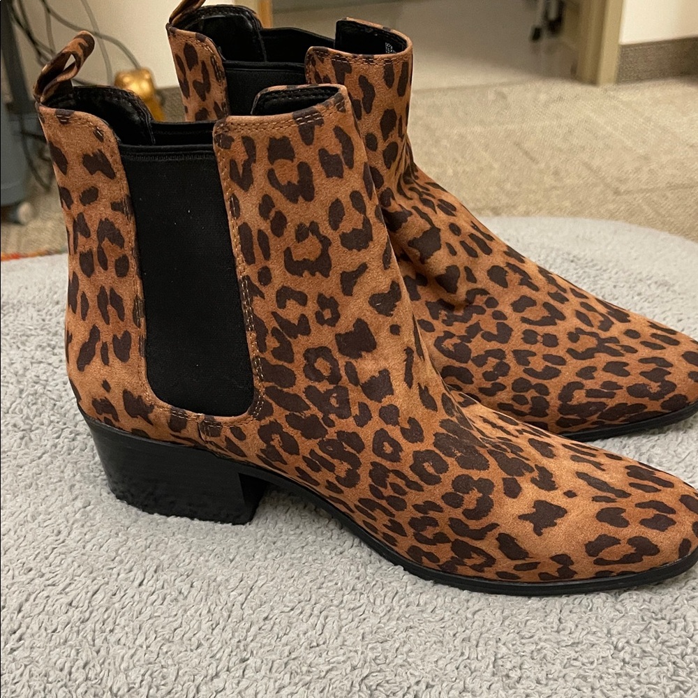 Leopard Print Ankle Boots